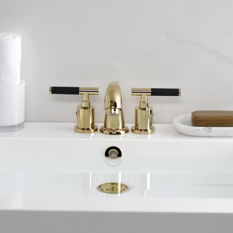 Robinet de salle de bain espacé avec ensemble de drain Kaiser, Laiton poli