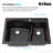 KRAUS Quarza™ 33" L Dual Mount 60/40 Double Bowl Granite Kitchen Sink and Strainers-51475997