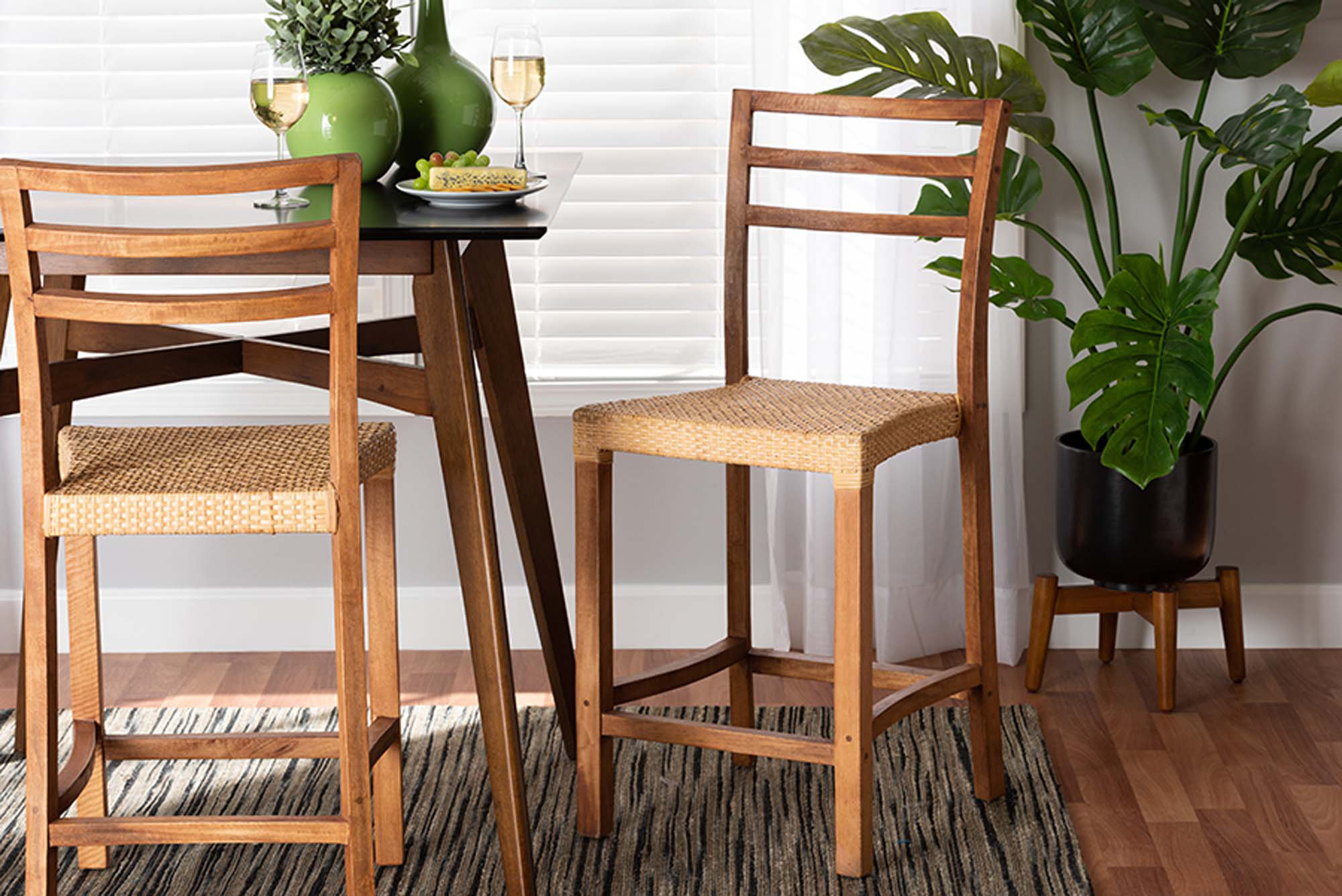 Bay Isle Home Amaty 24.5'' Counter Stool with Solid Wood Frame | Wayfair