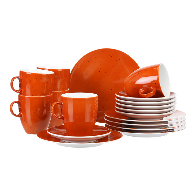 Country Life 18 Piece Dinnerware Set, Service for 6, Terracotta