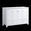 Meuble-lavabo de salle de bain avec lavabo en céramique, armoire de rangement avec 2 tiroirs et 4 portes à fermeture en douceur