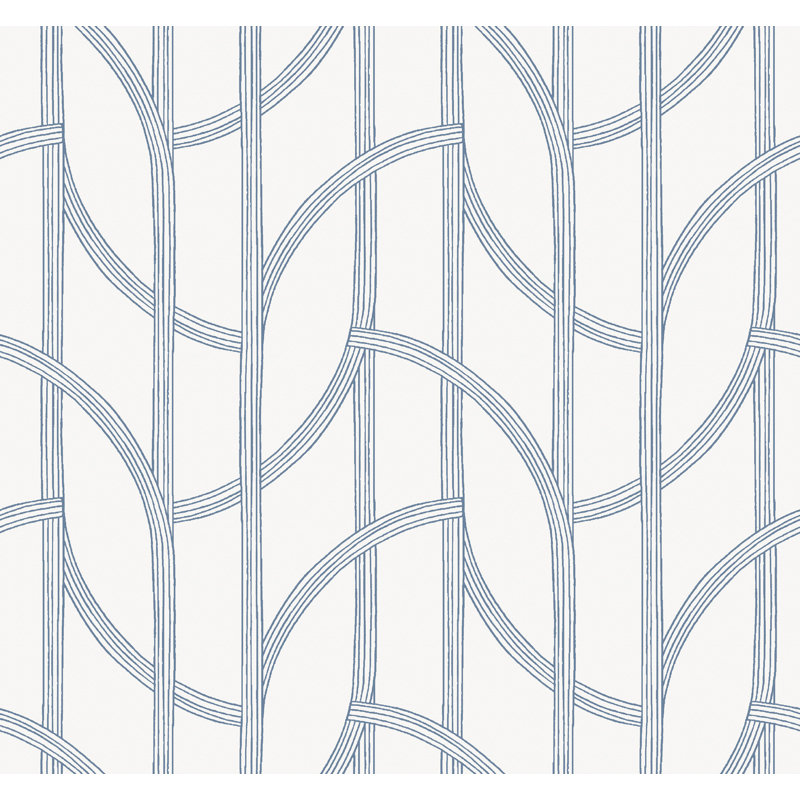 Salvo Curved Contours Wallpaper, Blue