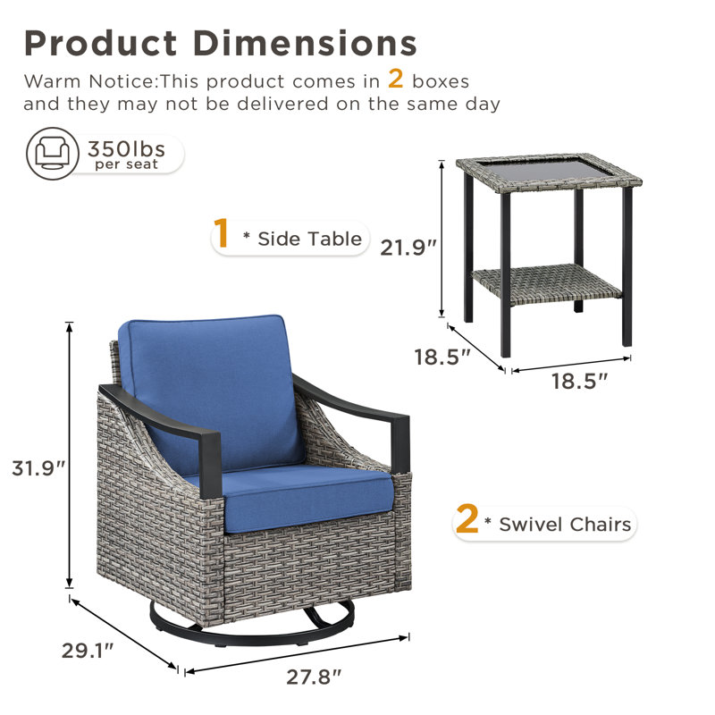 Fauteuil oscillant Buenhomino, Bleu