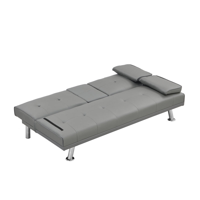 Futon canapé-lit simple chaise lit salon chaise longue, Gris