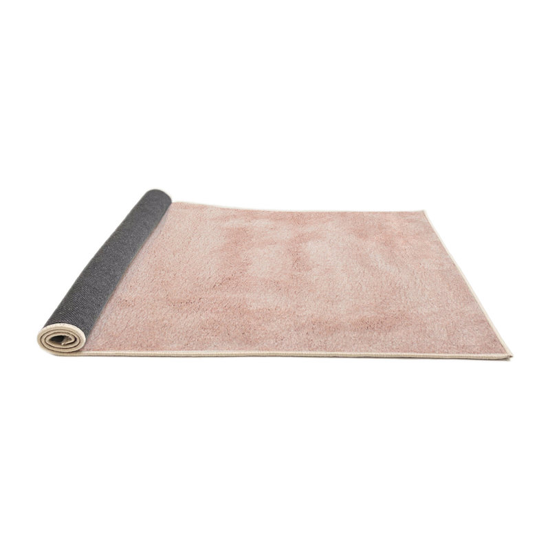 Tapis de zone rose pâle contemporaine Crannell, Rond 3 pi