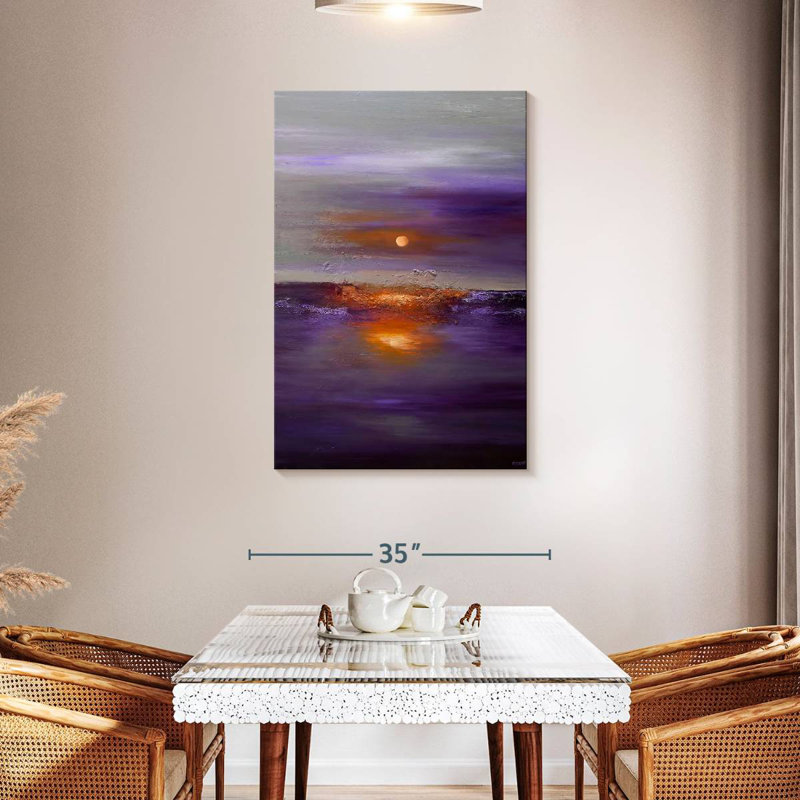 Gillard élégant coucher de soleil mauve, H 45 po x l 30 po