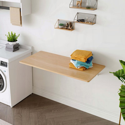 Table pliante murale pour salle de lavage, garage ou bureau personnel - 45 po x 22 po