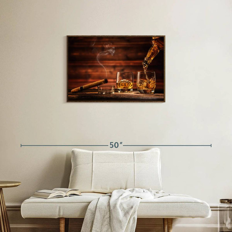 Excellent whisky, Cadre flottant en noyer, 31 po x 21 po