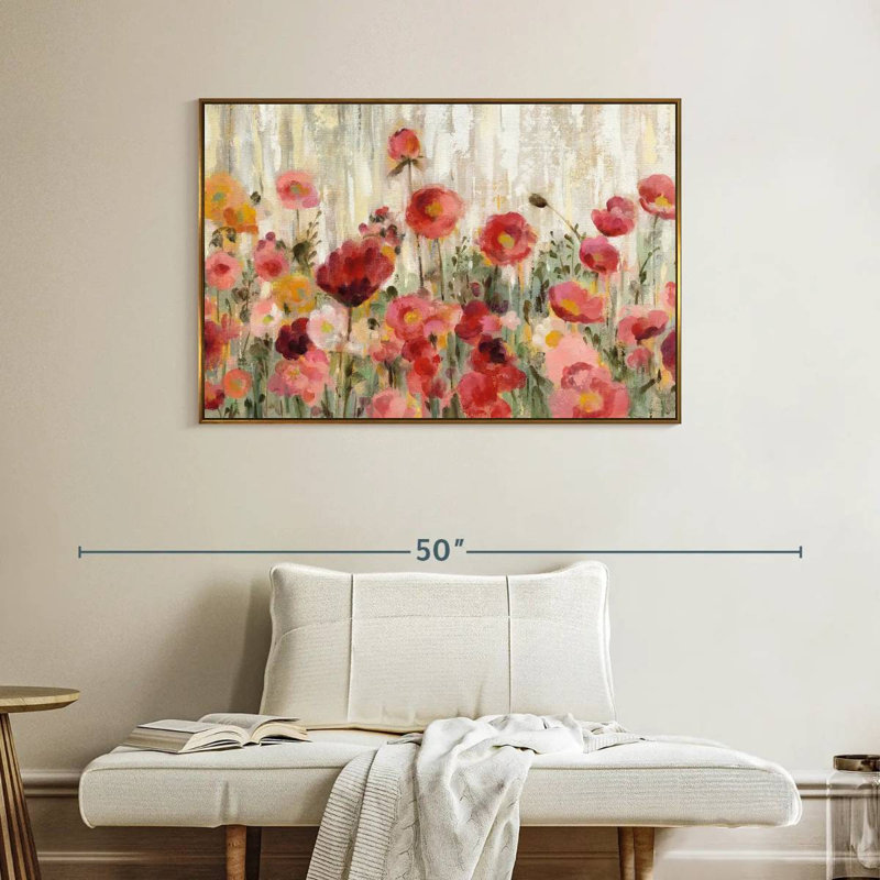 Fleurs saupoudrées, Cadre flottant doré, 40 po x 27 po