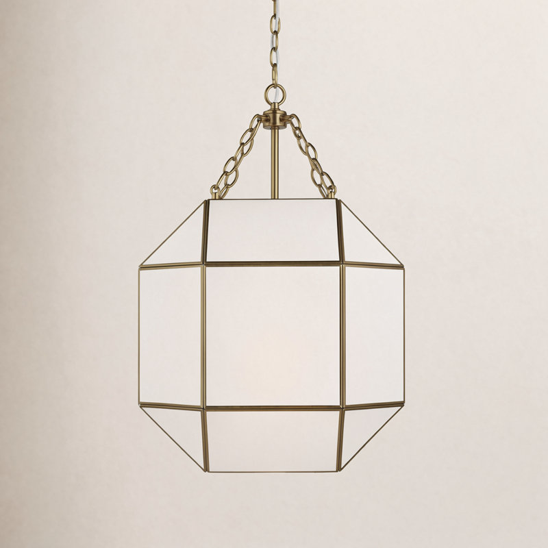 Morrison 3 - Light Pendant, 27.25" H x 18.5" W x 18.5" D, Satin Brass, White