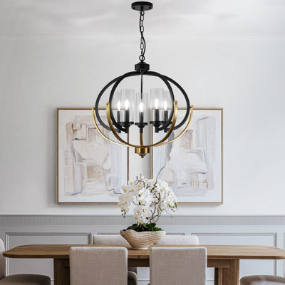 Lustre circulaire en verre 5 lumières