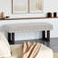 Banc en tissu imprimé en noir et blanc Boho