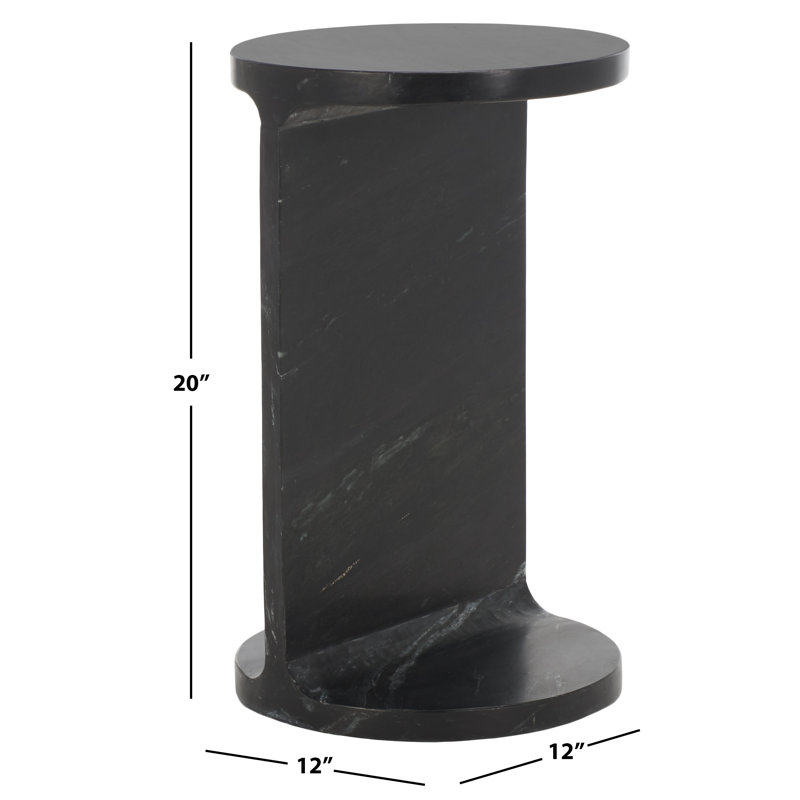 Hatteras Marble End Table, Black