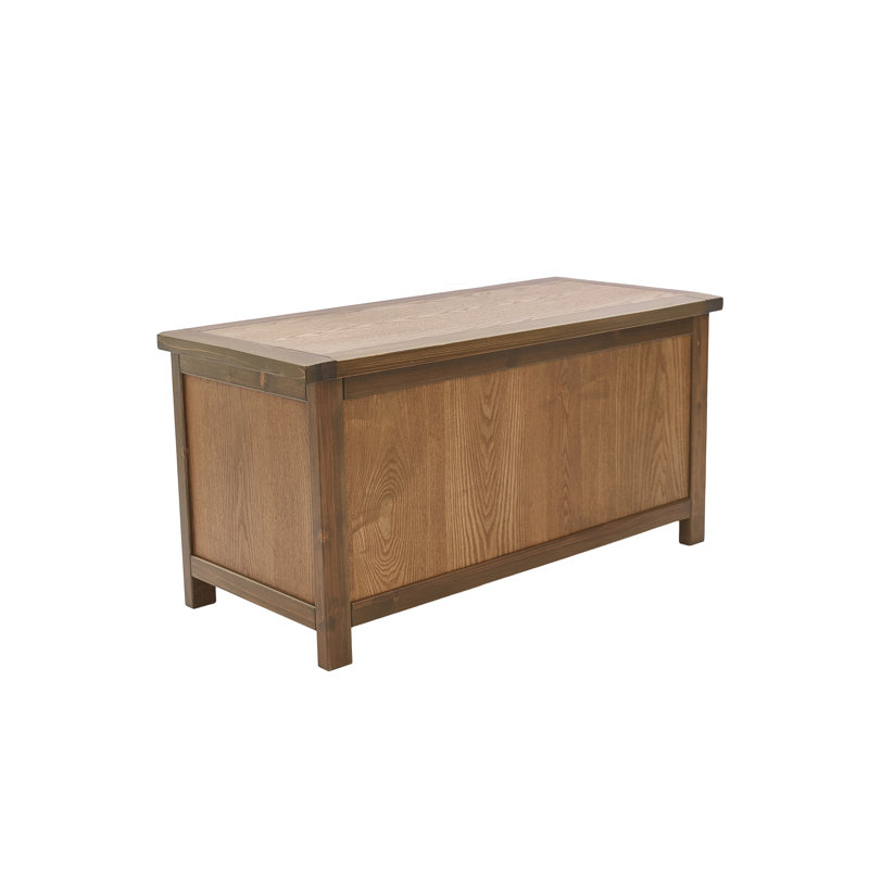 Banc de rangement en bois avec plateau rabattable, Chêne rétro / naturel