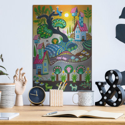 «How Do Your Garden Grow» par Koday, art mural en métal, 12 po x 16 po
