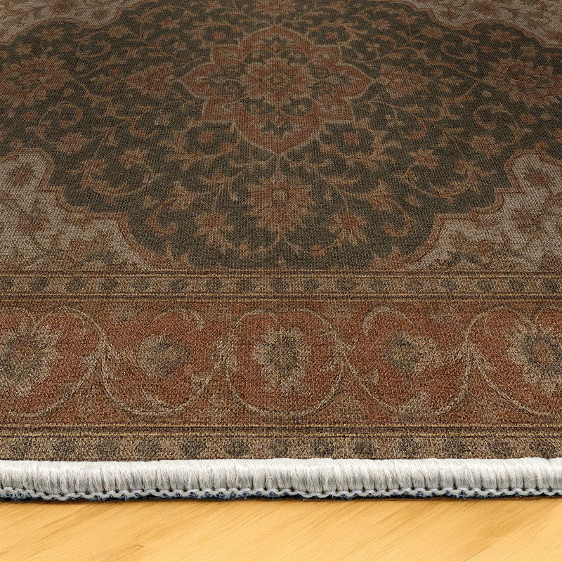 Tapis en coton et polyester à imprimé numérique Malika, Tapis de couloir 3 pi 4 po x 10 pi 6 po