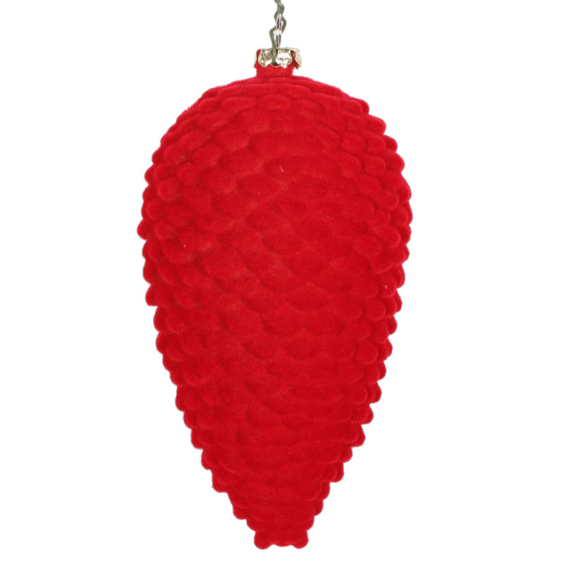 Ornement de Noël en forme de pomme de pin, Rouge