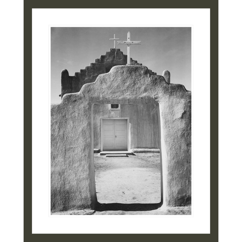 «Church Taos Pueblo» par Ansel Adams, impression giclée sur cadre, H 29,21 po x l 23,5 po