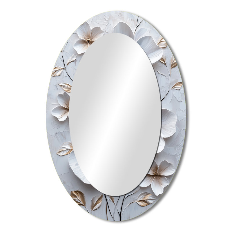 Miroir mural blanc traditionnel Petunia's Charm - White, 36 po x 24 po