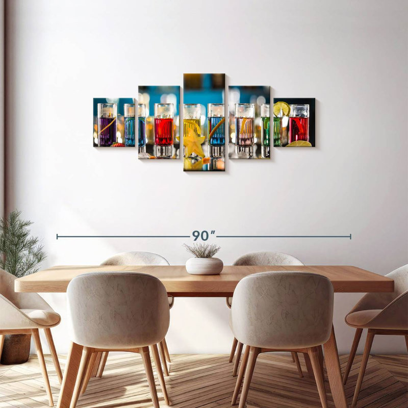 Cocktail Shots, 30" H x 68" W