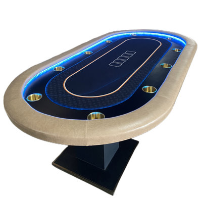Table de poker INO Design avec DEL à intensité variable pour 10 joueurs de baccara Blackjack 