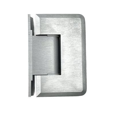 Glass To Wall Mount Shower Door Hinge 3/8" and 1/2" Glass Thickness With Offset Back Plate Type Satin Chrome Finish
