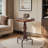 Industrial Bar Table 32.28"-36.22" Height Adjustable Swivel Round Wood Tabletop 23.62" Dia, Kitchen Dining Office Coffee Bistro Pub Table-217893140-217893141