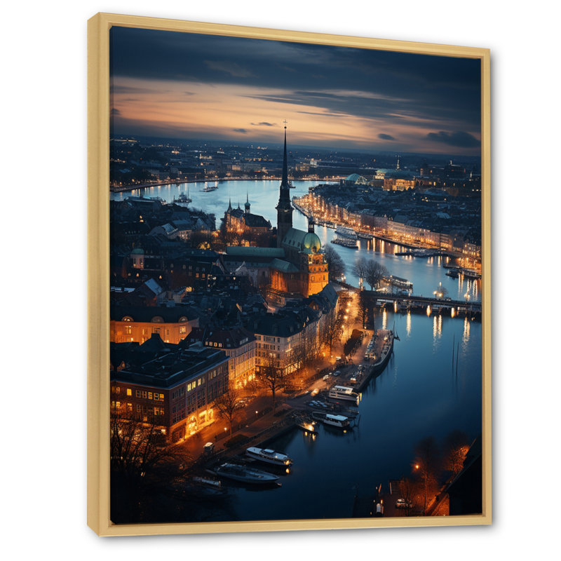 «Copenhagen Beautiful Cityscape Spot II», reproduction sur toile, H 20 po x l 12 po x P 1 po, Naturel
