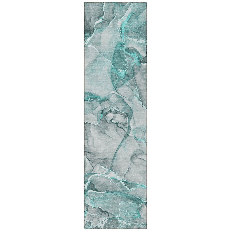 Tapis de couloir d'extérieur 8 po gris et ivoire