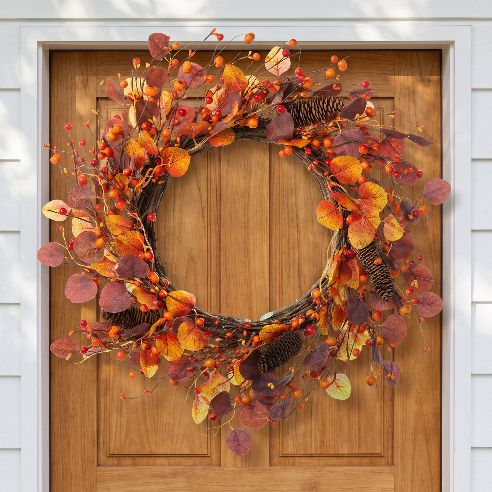 22" Faux Eucalyptus & Berry Fall Wreath