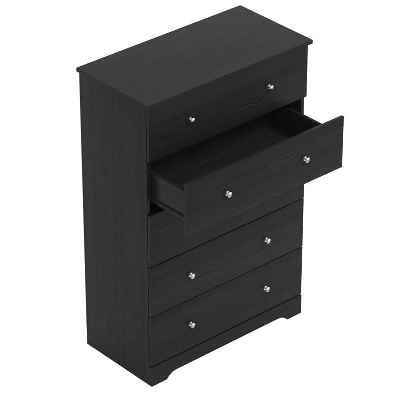 Blaklee 5 Drawer 31.5'' W Dresser, Black Oak/NotSturdy