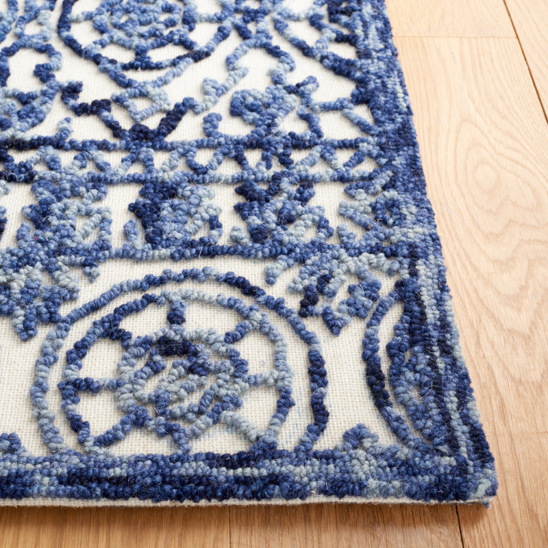 Manke Hand Tufted Wool And Cotton With Latex Southwestern Rug, Square 6'