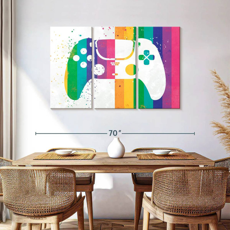 'Rainbow Splatter Controller, 36" H x 57" W