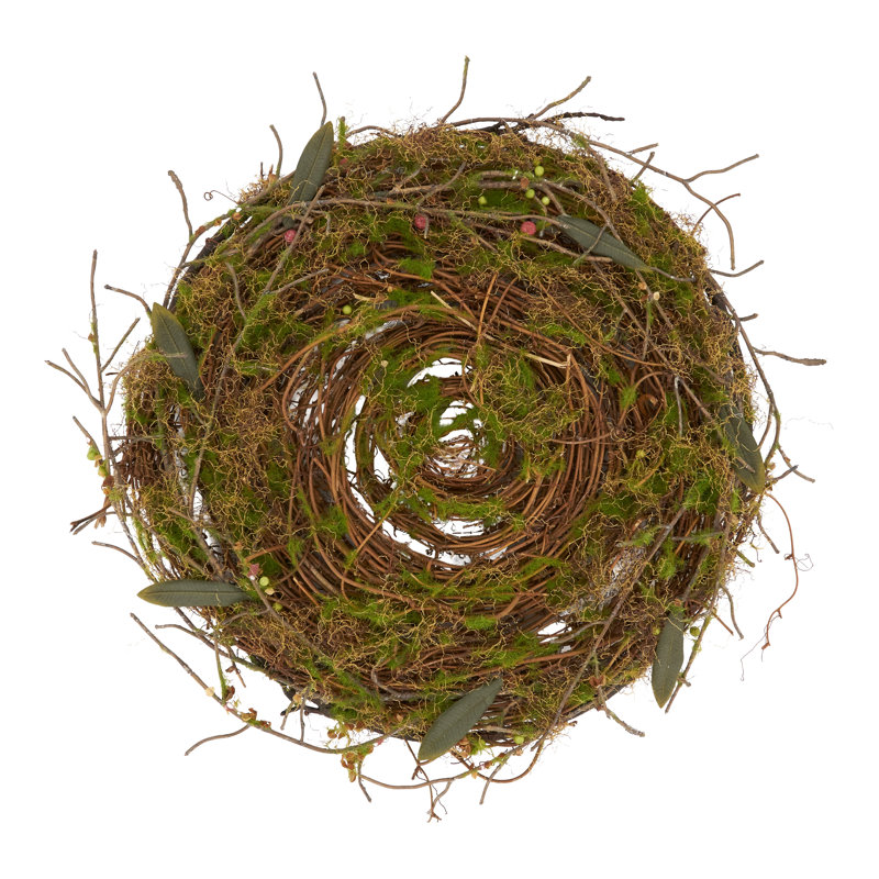 Rustic Charm Twig and Moss Round Placemats Set