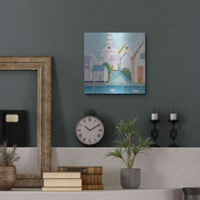 «Harbor Town III» par Phyllis Adams, August Grove®, art mural en métal, 24 po x 24 po