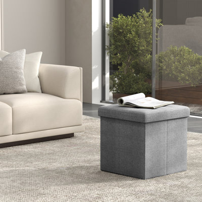 Storage Ottoman, Foldable Small Ottoman Foot Rest, 15 Inches Foot Stool, Cube Ottoman With Storage, Load Up To 660 Lb, For Living Room, Bedroom, Dorm by Mercer41