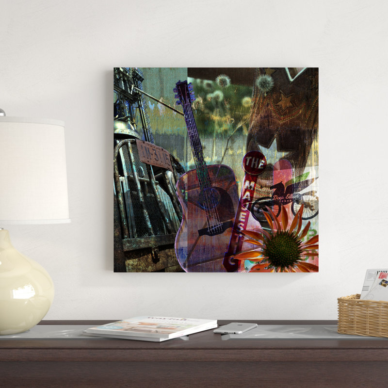 Collage de guitare, H 20 po x l 20 po x P 1,25 po