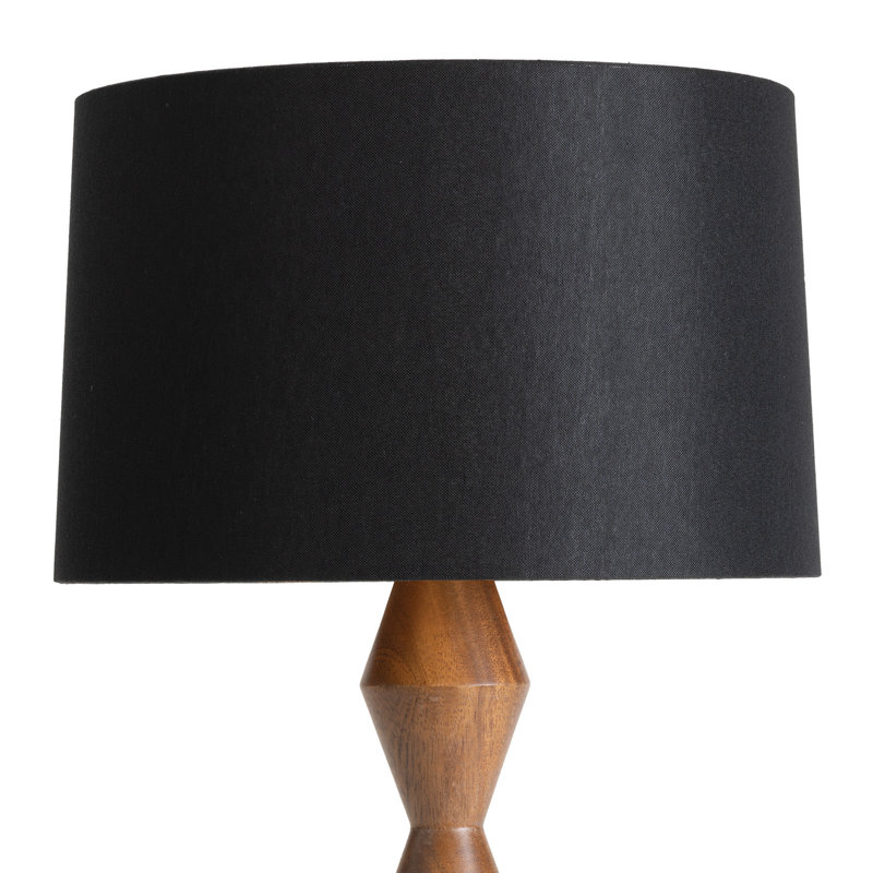 Crew Walnut Buffet Lamp (Black Shade), Black