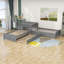 Lit plateforme simple en L avec lit gigogne et tiroirs Divyanshi-1115803466