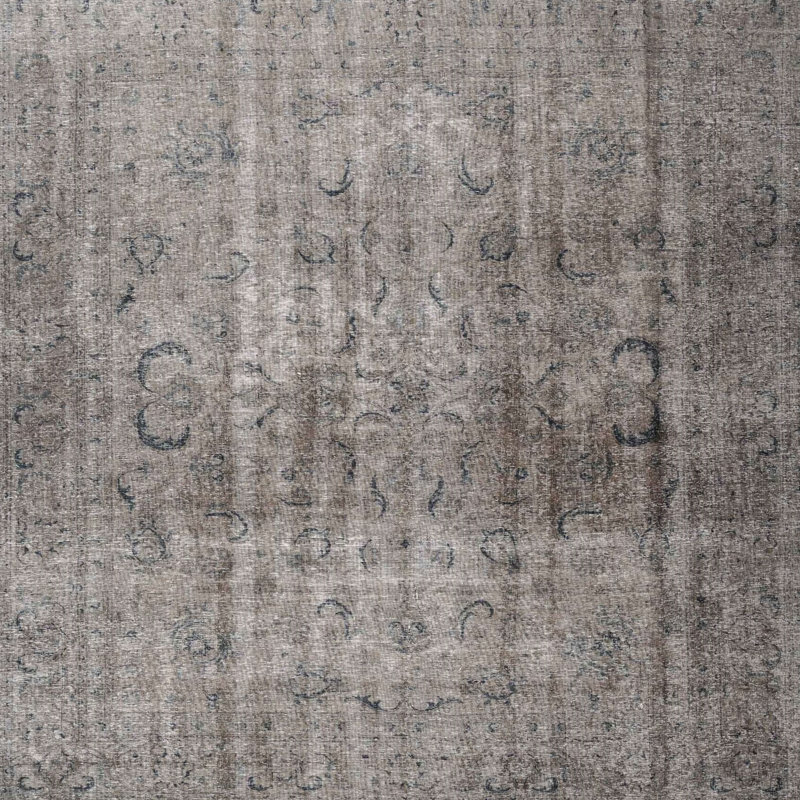 Tapis gris/beige traditionnel Nettey, Carré 5 pi