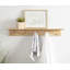 Shea Poplar Solid Wood Floating Shelf with Hooks-1056400338