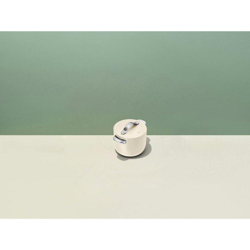 Caraway Nonstick Ceramic Petite Cooker W/ Lid, 2 quarts, Cream