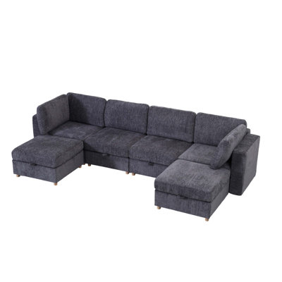 Modular Convertible Sofa with Full-Seat Storage