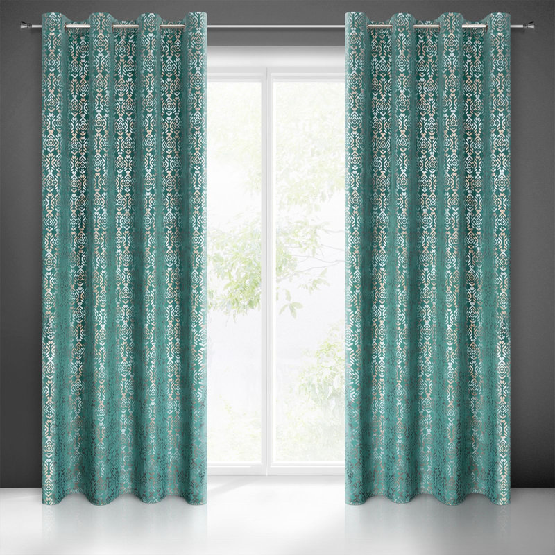 Dareios Blackout Curtains Single Panel, Turquoise