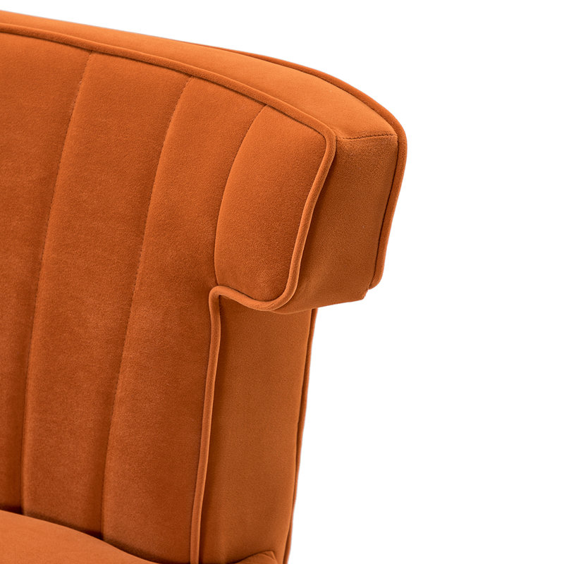 Causeuse sans accoudoirs de 46 po Penitas, Velours orange