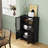 Storage Cabinet With 4 Iron Doors,Black Metal Handle,Sideboard With Adjustable Shelf,Black Sturdy Metal Frame And Metal Legs,Easy Assemble,For Living Room,Kitchen,Black-483899951