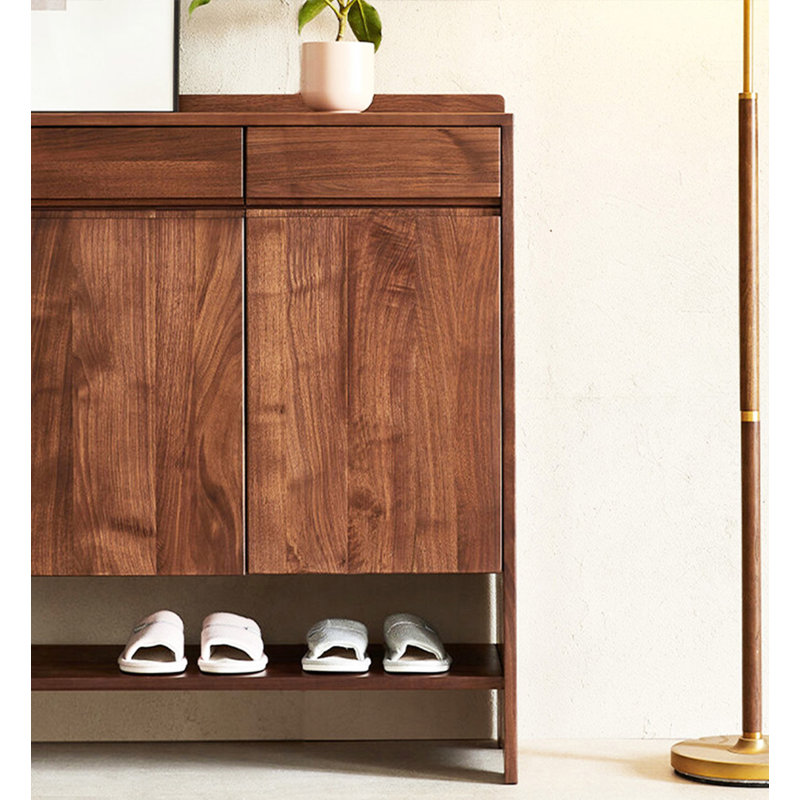 47.24" Brown Rectangular Solid Wood Shoe Storage