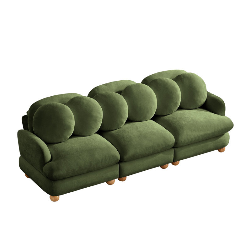 Canapé d'angle modulaire confortable, Chenille verte