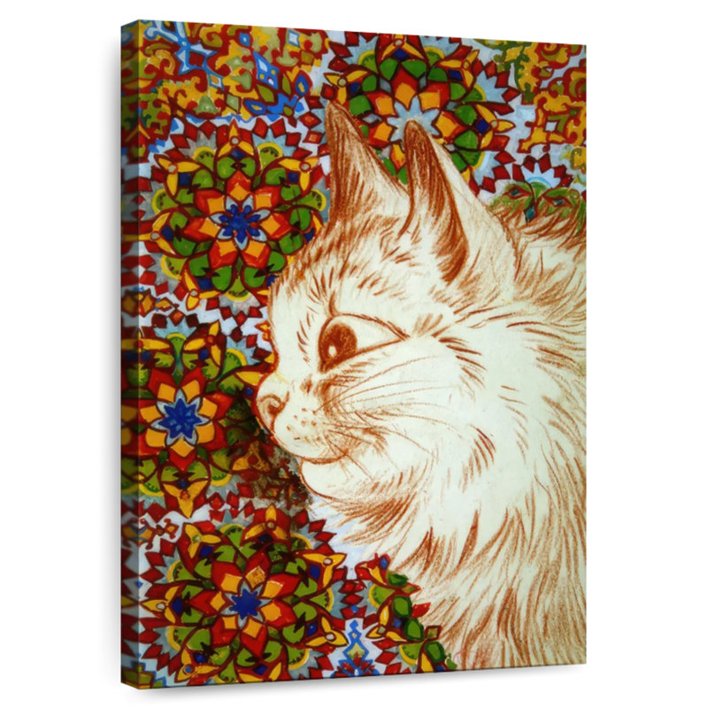 Brampt Cat With Flower Background, 39" H x 26" W