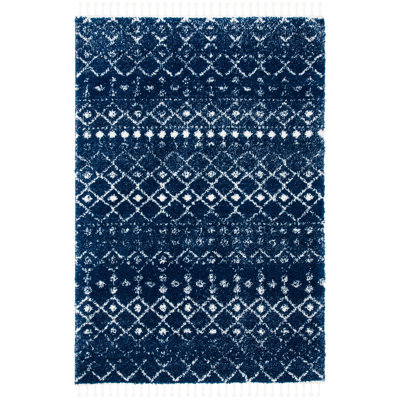 Akifa Fringe Shag Performance Southwestern Rug